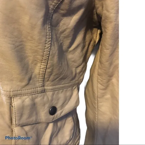 Bernardo beige faux leather jacket.