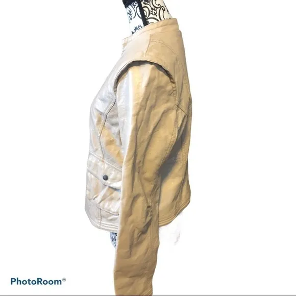 Bernardo beige faux leather jacket.