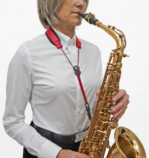 BG Saxophone Leather Strap ~ Red ~ Alto, Tenor Sax