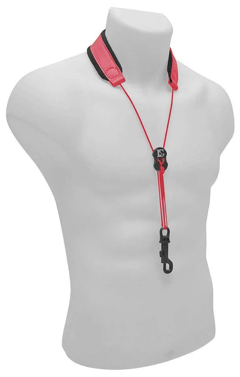 BG Saxophone Leather Strap ~ Red ~ Alto, Tenor Sax
