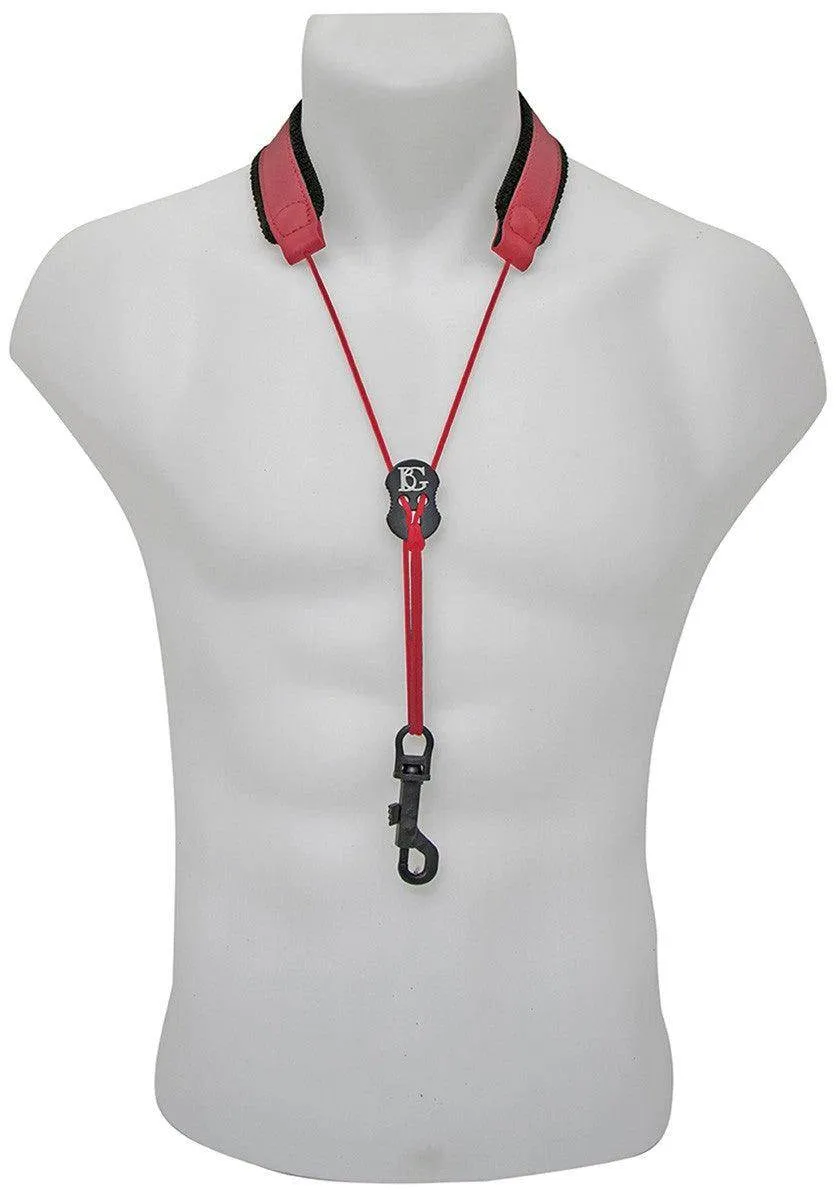BG Saxophone Leather Strap ~ Red ~ Alto, Tenor Sax