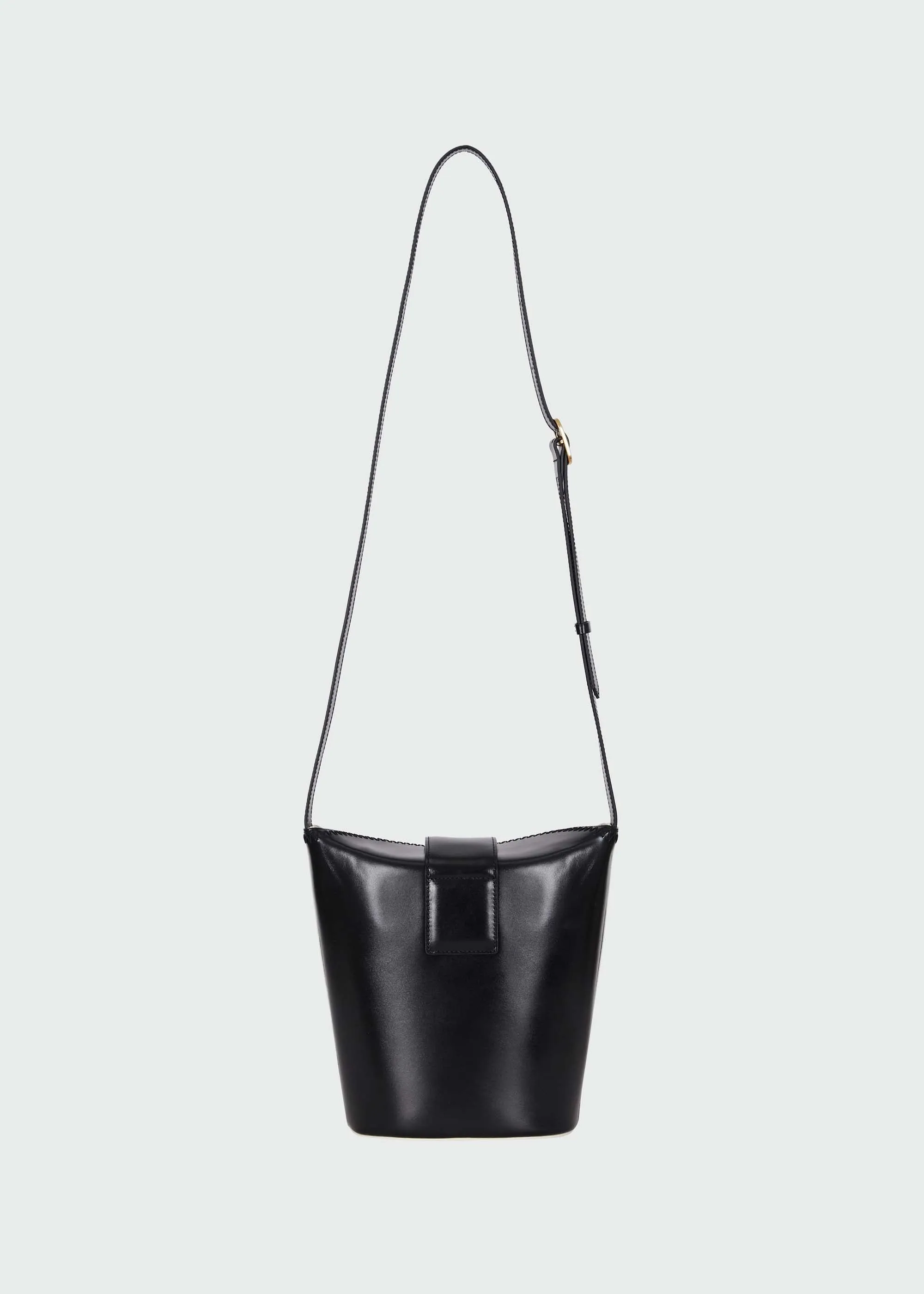 Black & White Flapped Bucket Bag