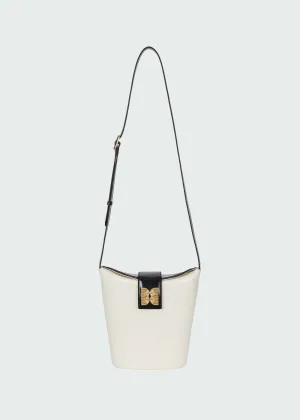 Black & White Flapped Bucket Bag