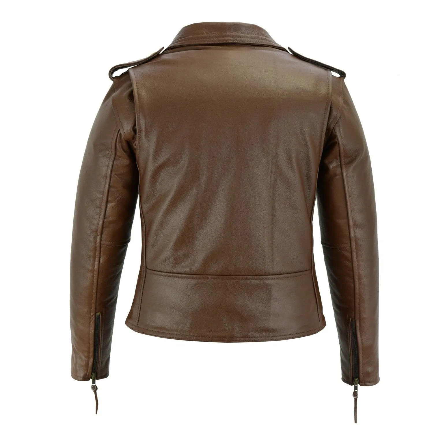 Black Classic Womens Brando Motorcycle Leather Jacket Ladies Biker Cowhide