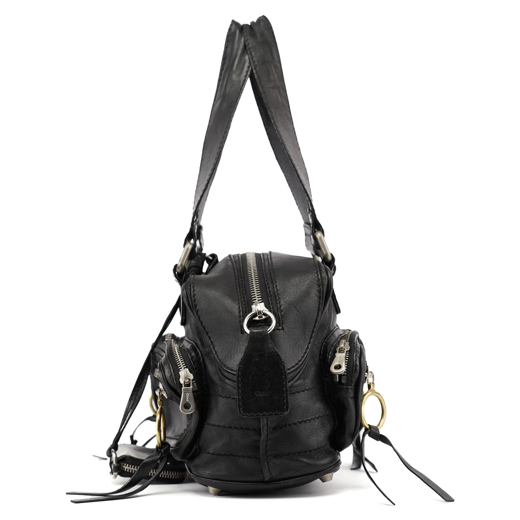 Black Lambskin Betty Tote Bag