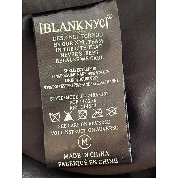 BLANK NYC Black Faux Leather Drawstring Jacket Size Medium NWT BlankNyc