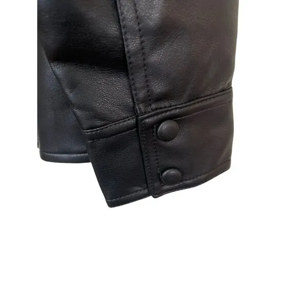 BLANK NYC Black Faux Leather Drawstring Jacket Size Medium NWT BlankNyc