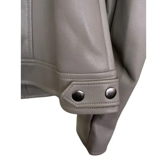 Blank NYC  Gray Faux Leather Moto Jacket Size 1X NWT