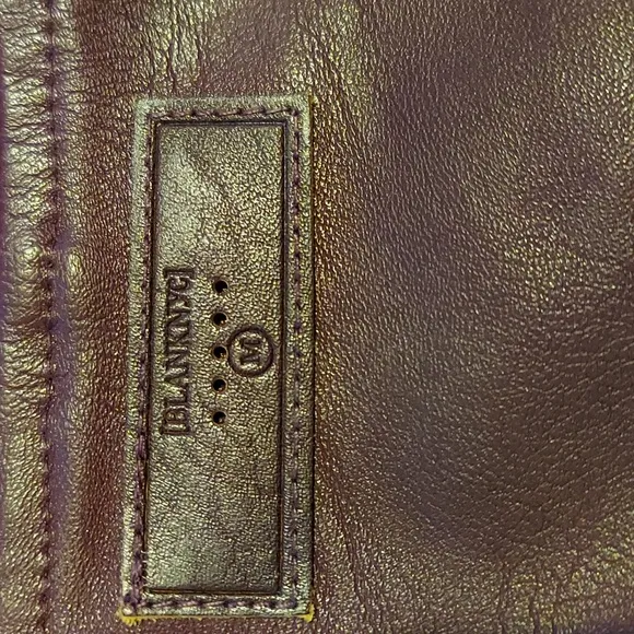 Blank NYC Plum Purple Brown Ribbed Knit &amp; Faux Leather Jacket Size Medium