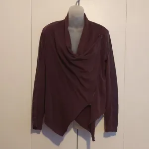 Blank NYC Plum Purple Brown Ribbed Knit &amp; Faux Leather Jacket Size Medium