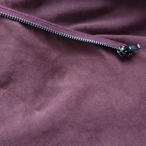 Blank NYC Plum Purple Brown Ribbed Knit &amp; Faux Leather Jacket Size Medium