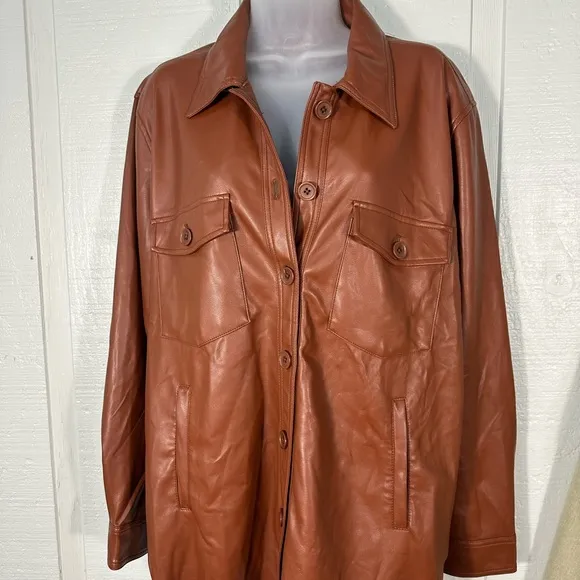 BLANKNYC Faux Leather Shacket Size Large NWT