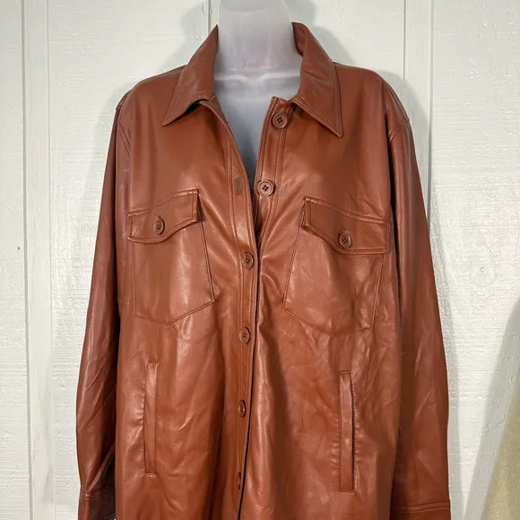 BLANKNYC Faux Leather Shacket Size Large NWT