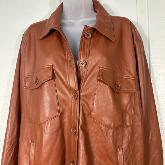BLANKNYC Faux Leather Shacket Size Large NWT