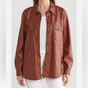 BLANKNYC Faux Leather Shacket Size Large NWT