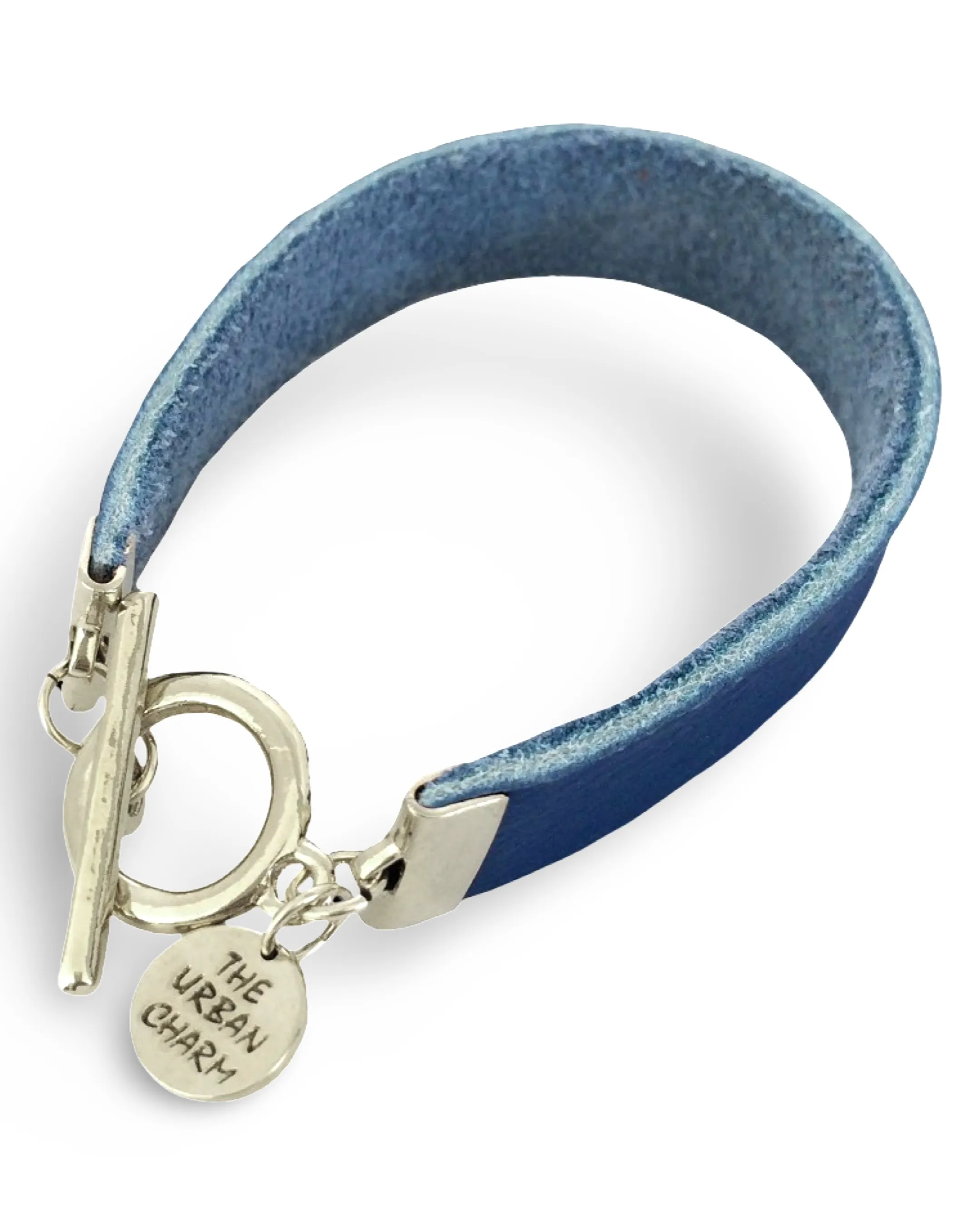 Blue Leather Color Band Bracelet by The Urban Charm