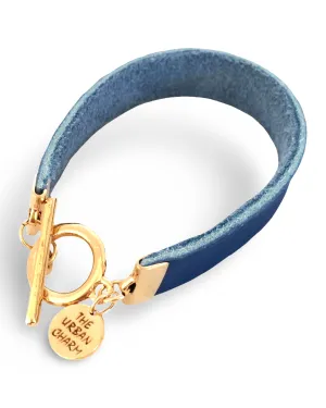 Blue Leather Color Band Bracelet by The Urban Charm