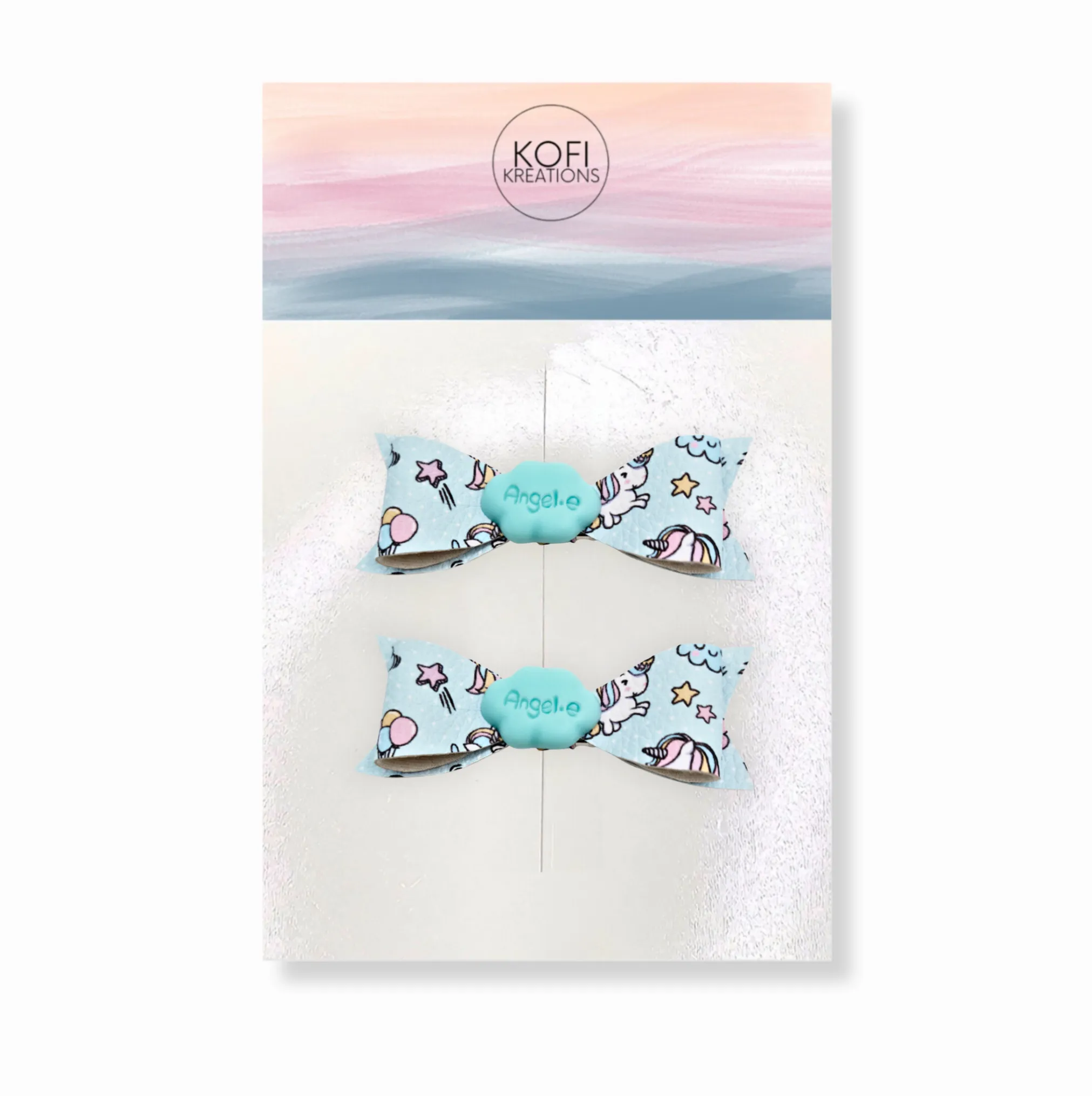 Blue Unicorn Livi Hair Bows