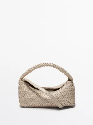 Braided nappa leather crossbody bag