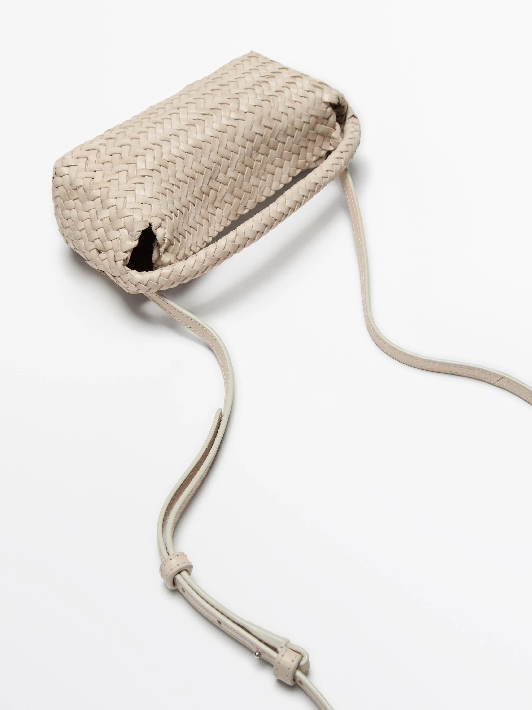 Braided nappa leather crossbody bag