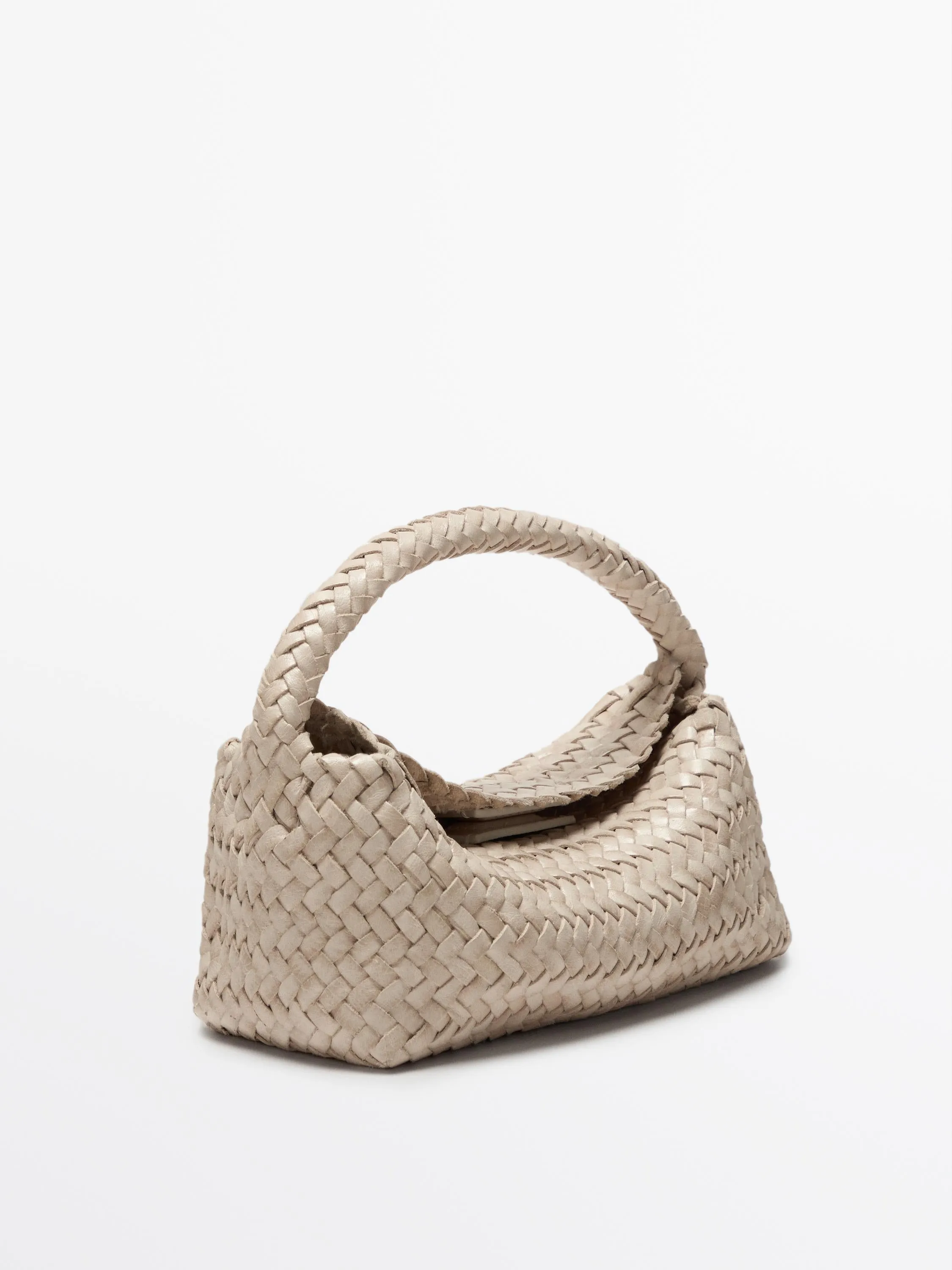 Braided nappa leather crossbody bag