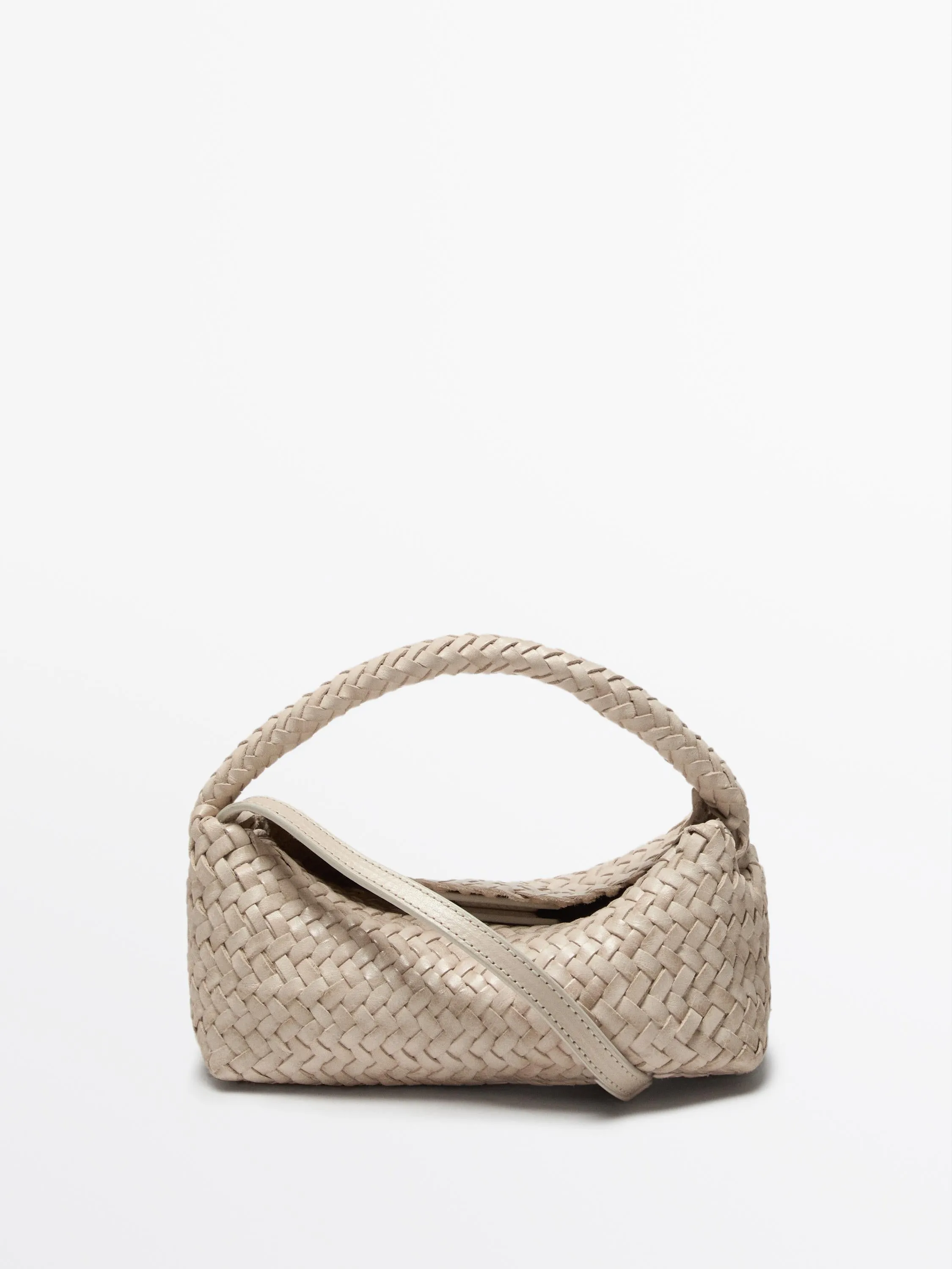 Braided nappa leather crossbody bag