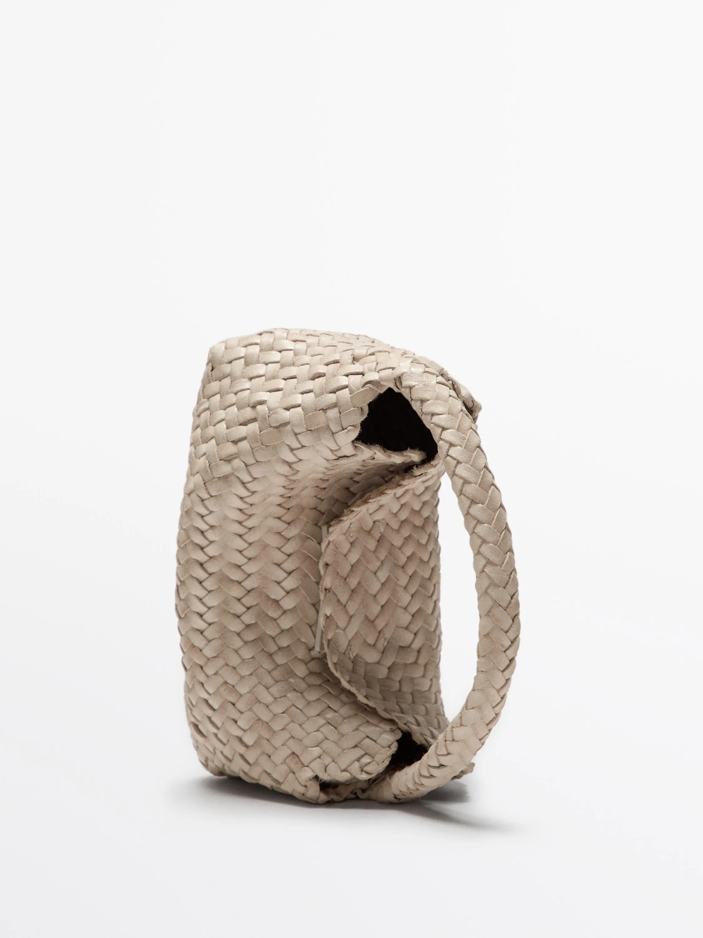 Braided nappa leather crossbody bag