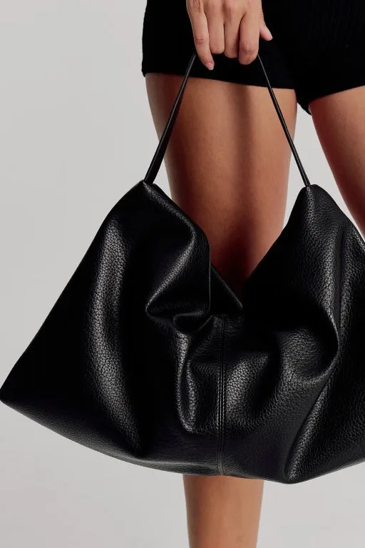 BRIE LEON - HARLOW SLOUCH MONO TOTE - BLACK NAPPA