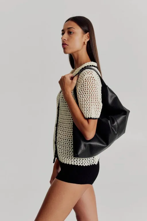 BRIE LEON - HARLOW SLOUCH MONO TOTE - BLACK NAPPA