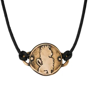 Bronze Lion Medallion - cord or chain choker