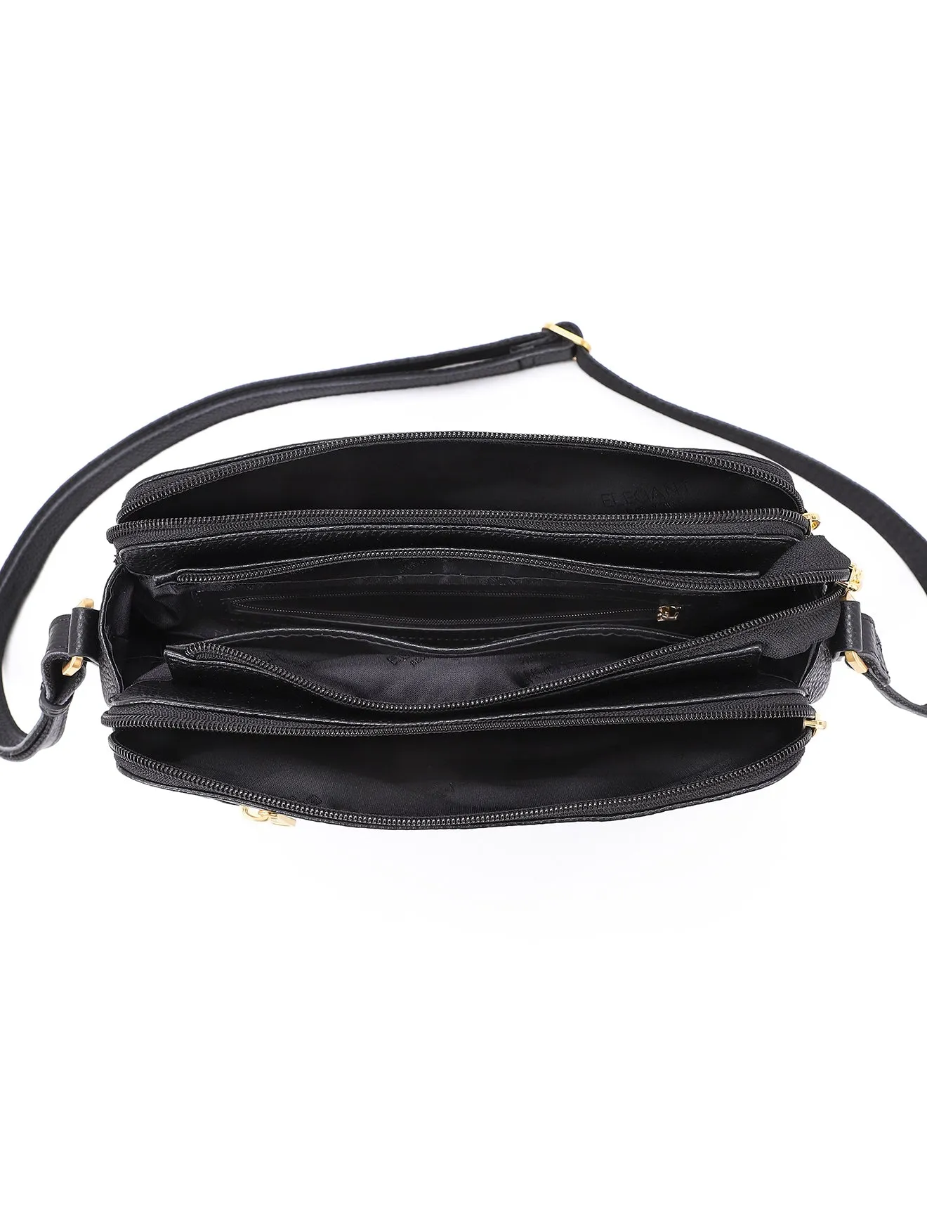 BROOKE TRIPLE COMPARTMENT LEATHER XBODY BAG- E1-0828-BLK-SALE