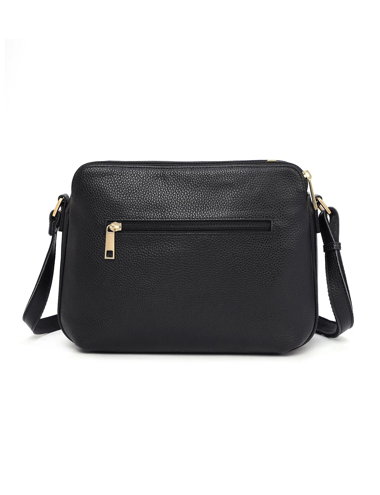 BROOKE TRIPLE COMPARTMENT LEATHER XBODY BAG- E1-0828-BLK-SALE