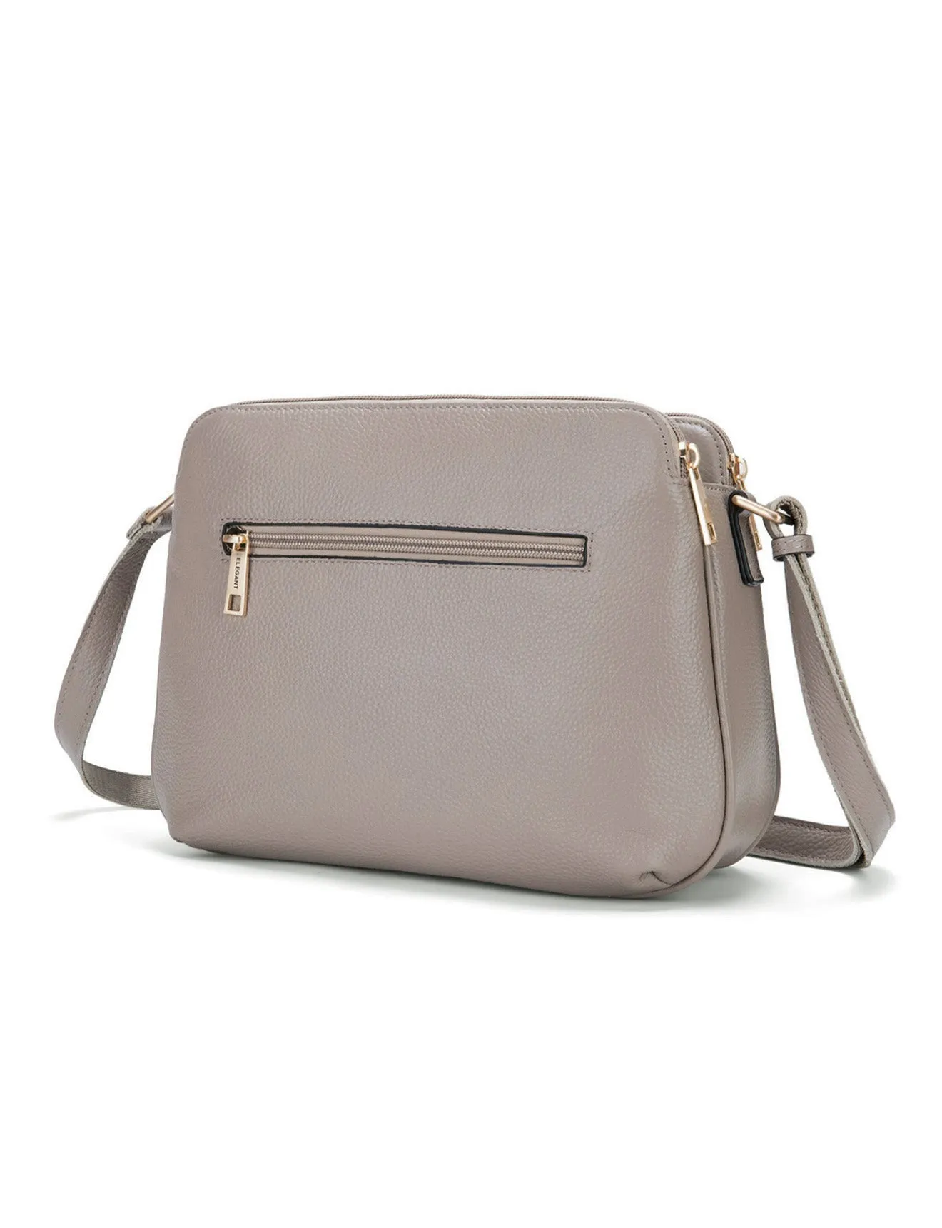 BROOKE TRIPLE COMPARTMENT LEATHER XBODY BAG-E1-0828-MOCHA-SALE