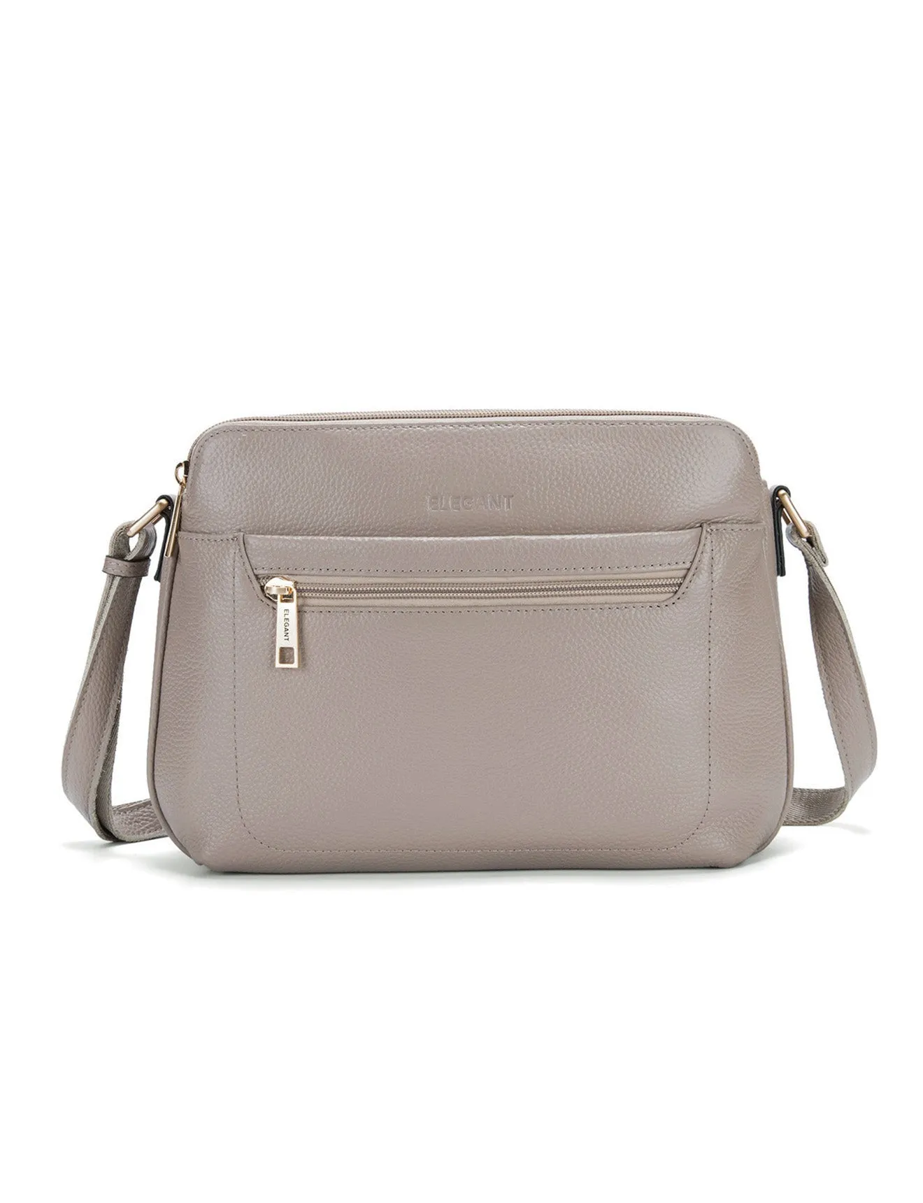 BROOKE TRIPLE COMPARTMENT LEATHER XBODY BAG-E1-0828-MOCHA-SALE