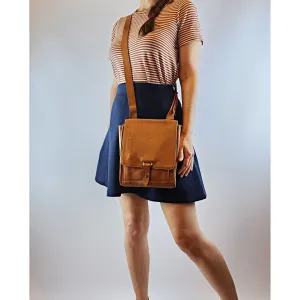 Brown leather pre-loved vintage style cross body bag