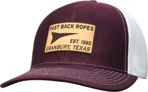 Cap #03RDK - Maroon / White Mesh / Leather Patch