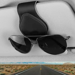 Car Sunglasses Holder, Custom Fit For Your Cars, Magnetic Leather Glasses Frame 2024 Update UE13995