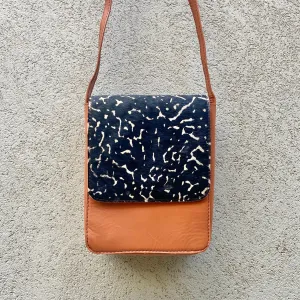 Carolina Cowhide and Leather Crossbody Bag - Black, Dark Tan