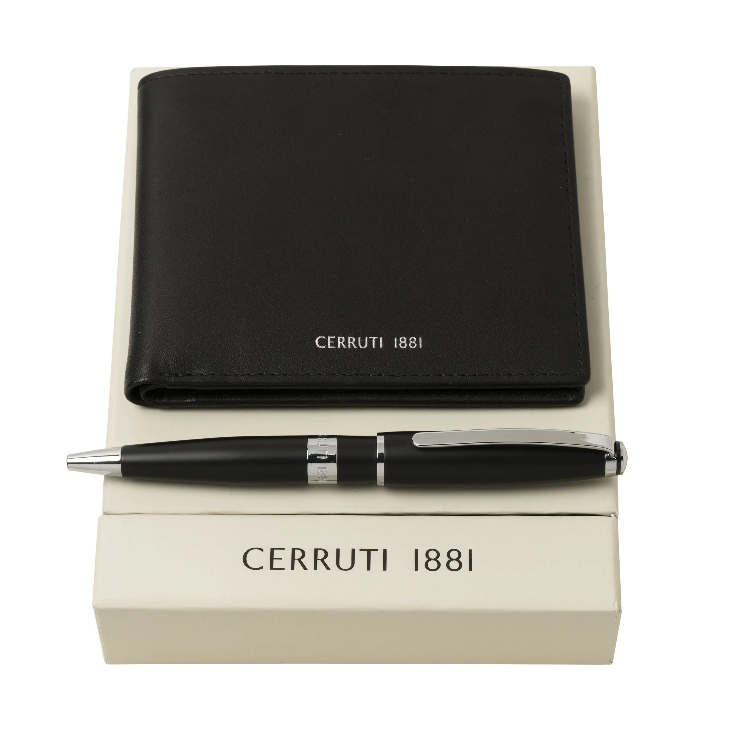 CERRUTI 1881 NPBW990A-Set CERRUTI 1881 Black (ballpoint pen & wallet)