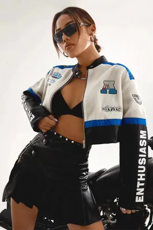 CH5930P - FLEECE FAUX LEATHER JACKET