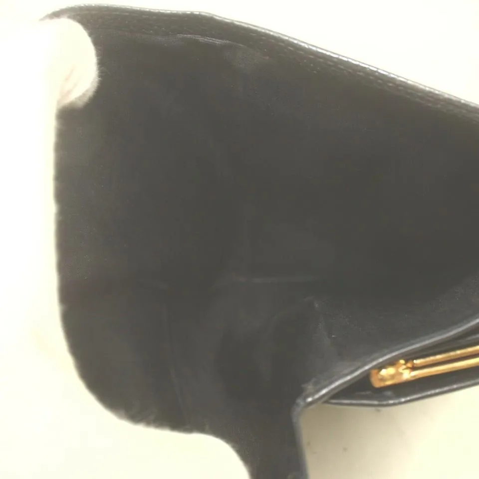 Chanel Black Caviar Logo CC Long Flap Wallet 862952