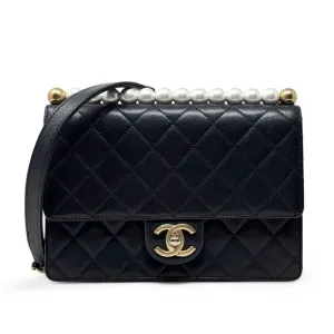 Chanel Black Small Chic Pearl Flap