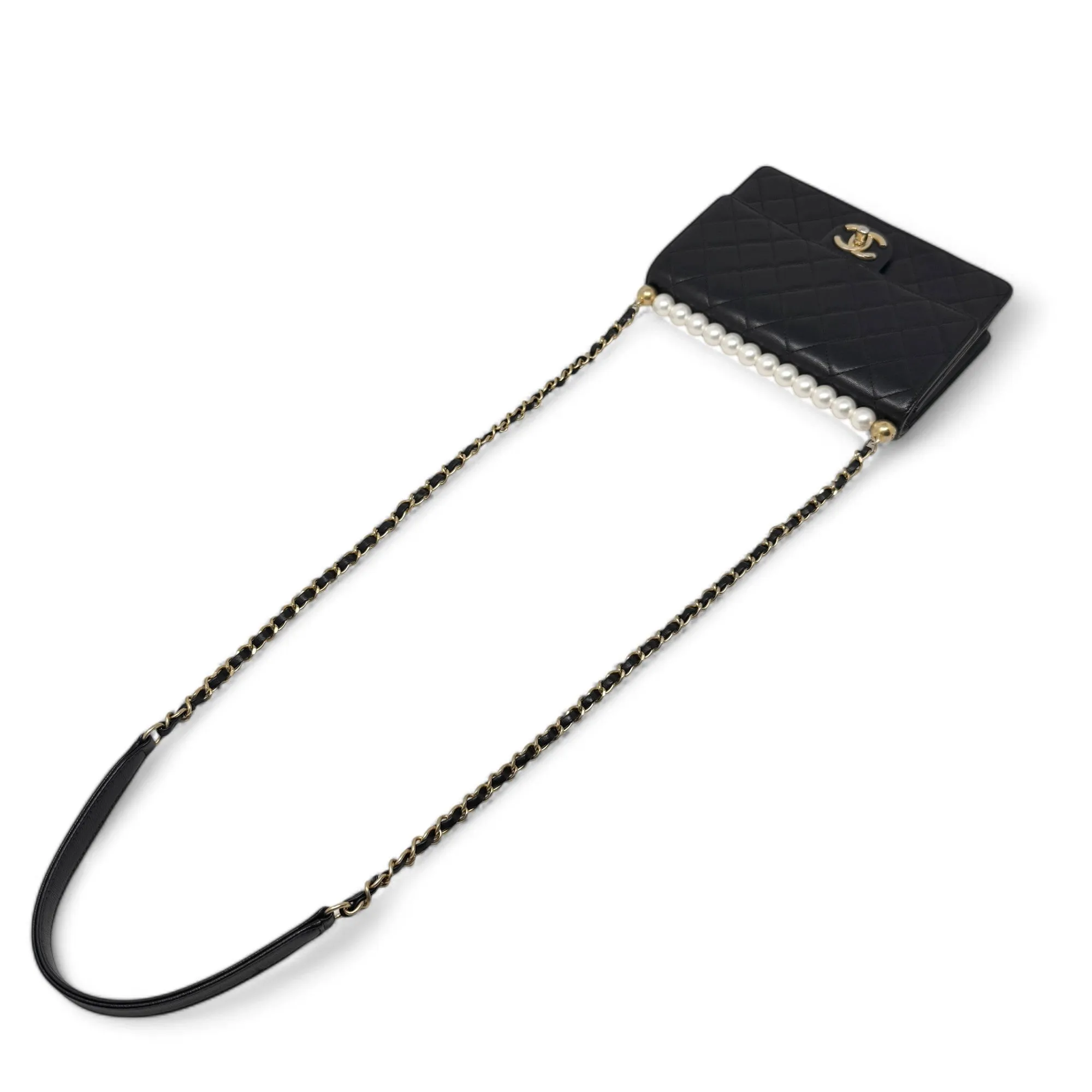 Chanel Black Small Chic Pearl Flap