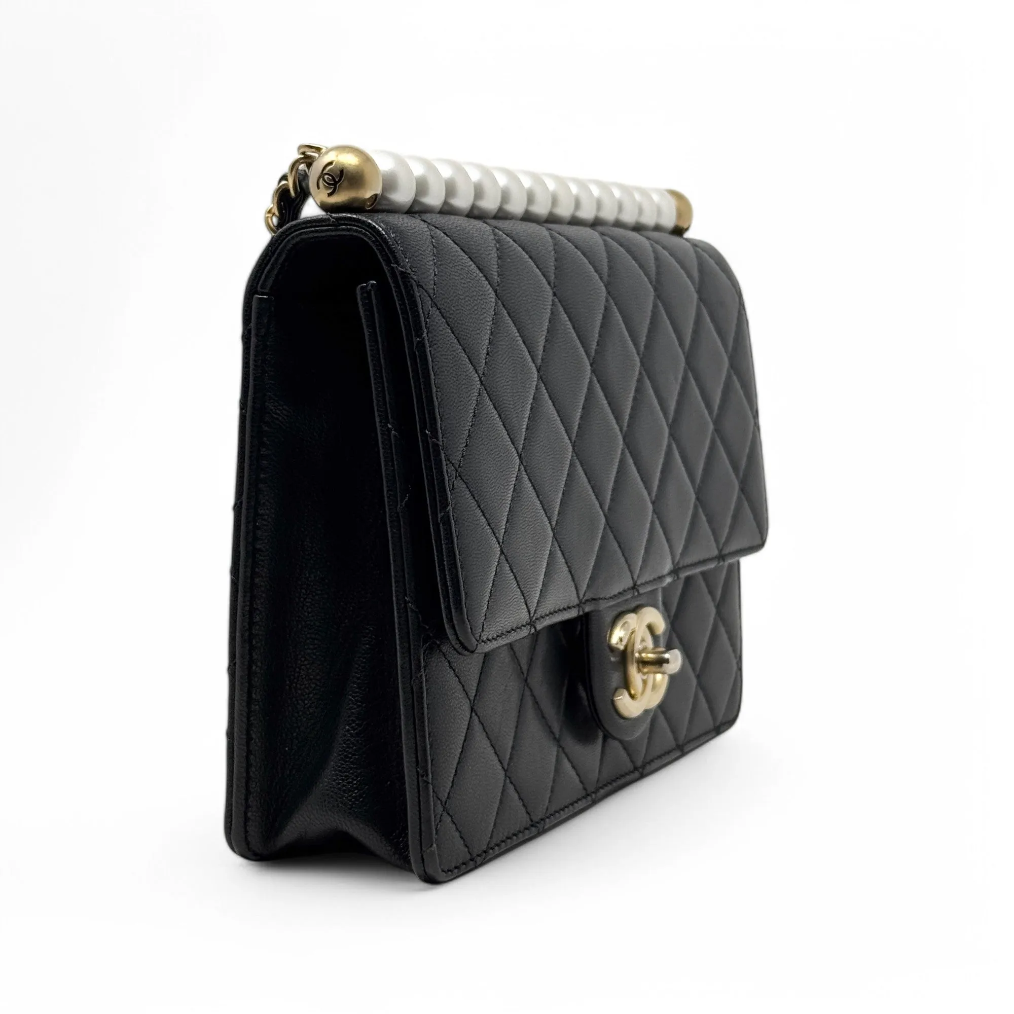 Chanel Black Small Chic Pearl Flap