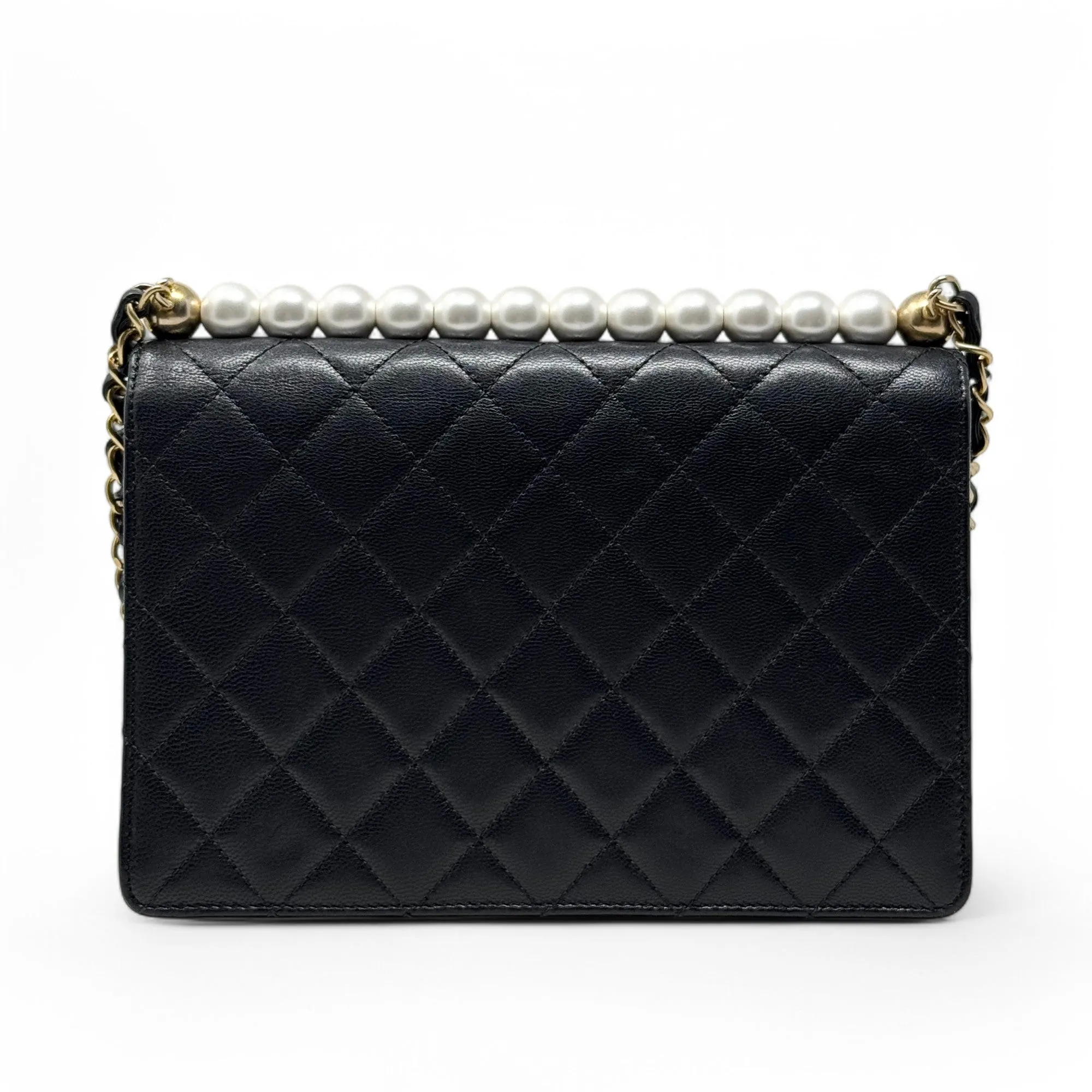 Chanel Black Small Chic Pearl Flap