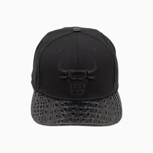 Chicago Bulls NBA Leather Visor Snapback Hat
