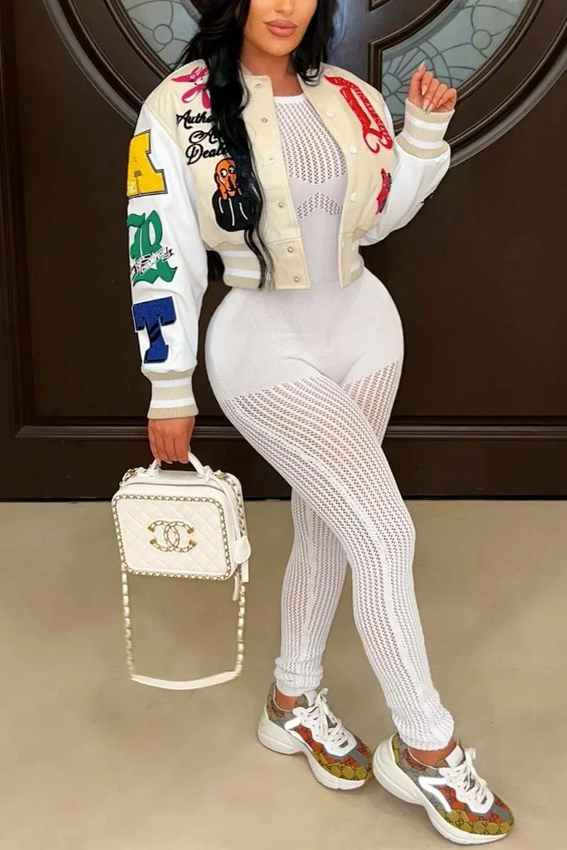 CI648 Printed Long Sleeve Jacket