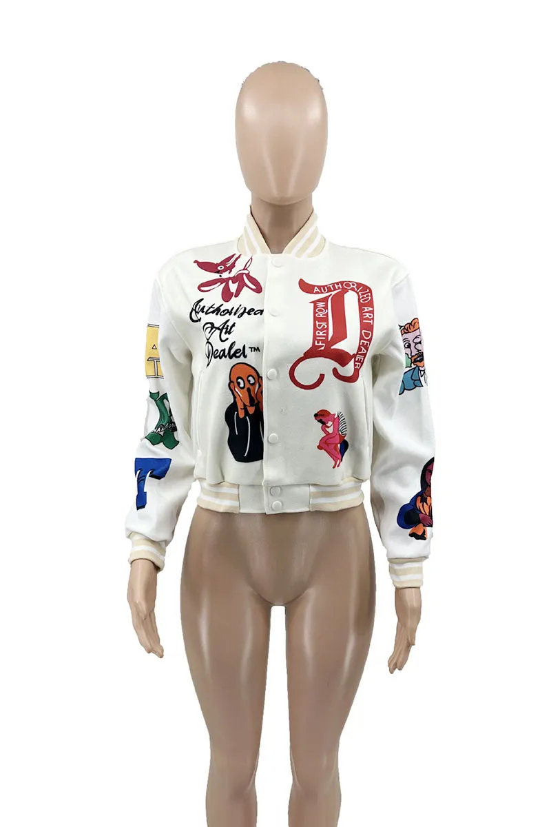CI648 Printed Long Sleeve Jacket