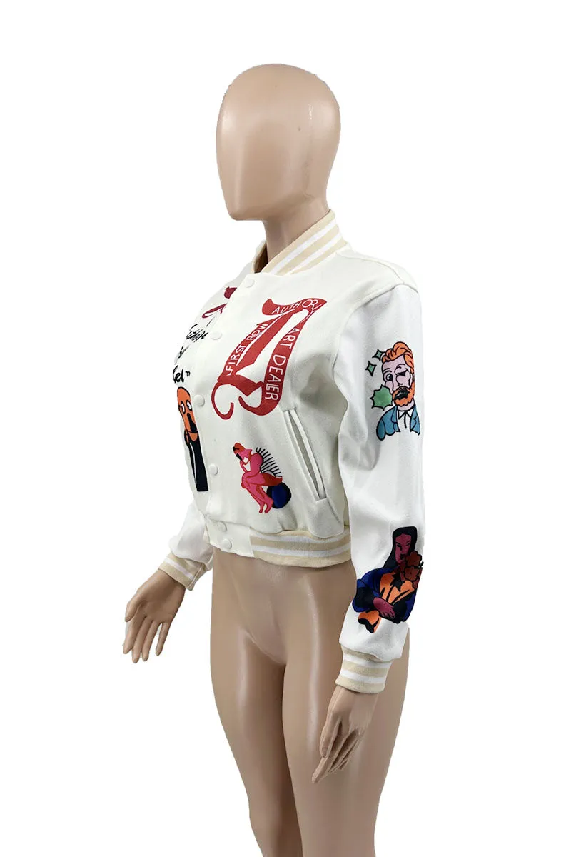 CI648 Printed Long Sleeve Jacket