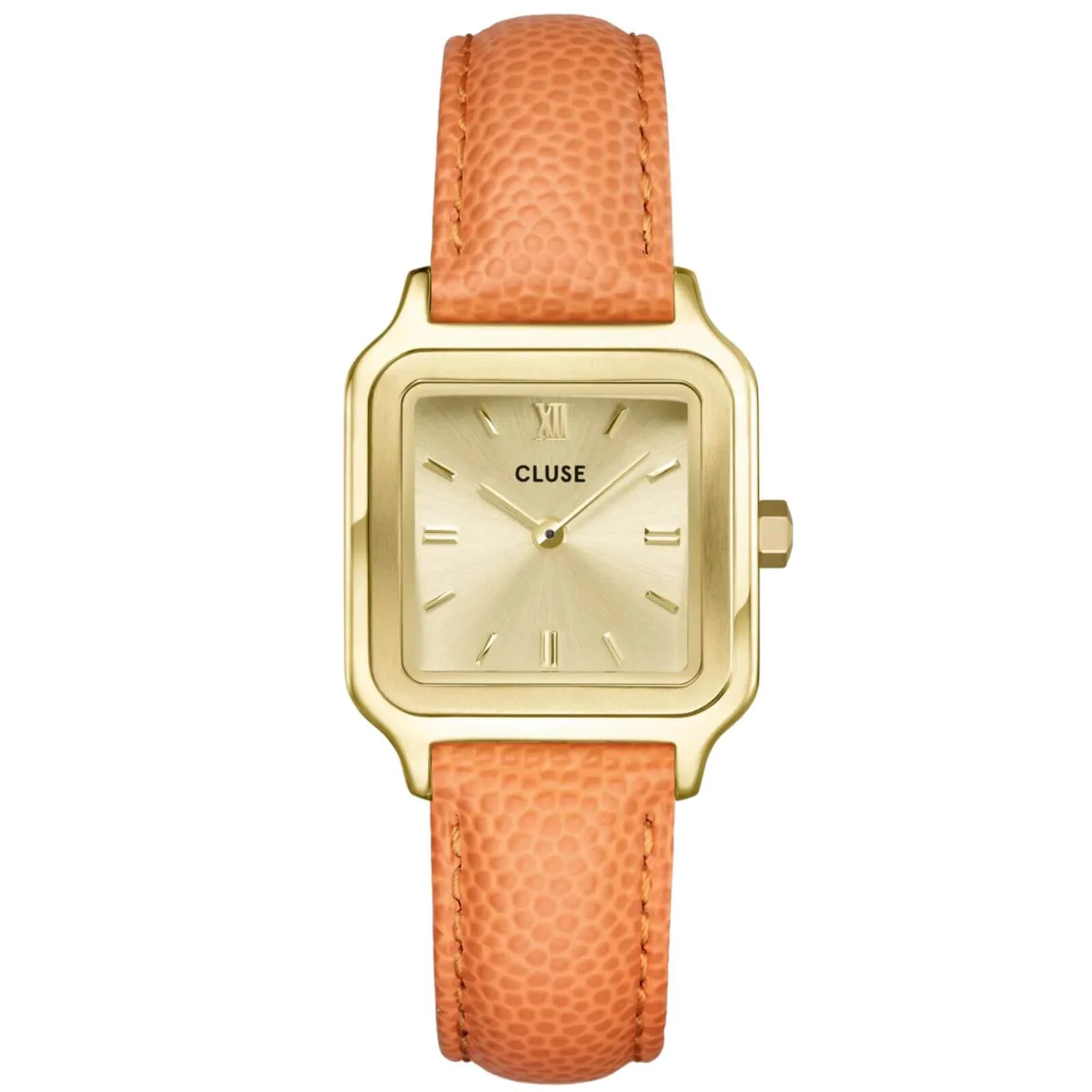 Cluse Gracieuse Petite Apricot Leather Strap Gold Watch
